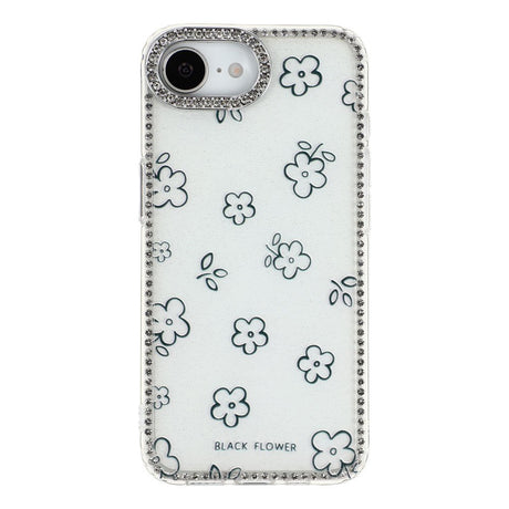 iPhone 17e / 16e EIDERWOOD Hybridskal med Strass & Blommönster - Vit / Blommor