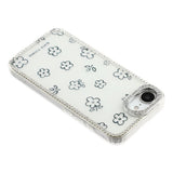iPhone 17e / 16e EIDERWOOD Hybridskal med Strass & Blommönster - Vit / Blommor