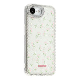 iPhone 17e / 16e EIDERWOOD Hybridskal med Strass & Blommönster - Vit / Vårblommor