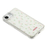 iPhone 17e / 16e EIDERWOOD Hybridskal med Strass & Blommönster - Vit / Vårblommor