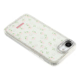 iPhone 17e / 16e EIDERWOOD Hybridskal med Strass & Blommönster - Vit / Vårblommor