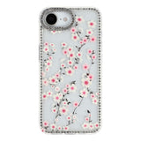 iPhone 17e / 16e EIDERWOOD Hybridskal med Strass & Blommönster - Genomskinlig / Körsbärsblommor