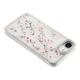 iPhone 17e / 16e EIDERWOOD Hybridskal med Strass & Blommönster - Genomskinlig / Körsbärsblommor