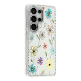 Samsung Galaxy S26 Ultra EIDERWOOD Hybridskal med Strass & Blommönster - Vit / Flerfärgade Blommor