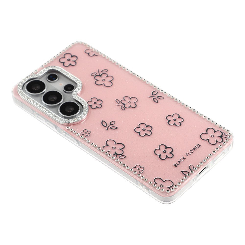 Samsung Galaxy S26 Ultra EIDERWOOD Hybridskal med Strass & Blommönster - Rosa / Blommor