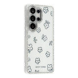 Samsung Galaxy S26 Ultra EIDERWOOD Hybridskal med Strass & Blommönster - Vit / Blommor