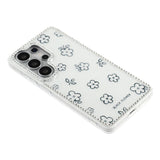 Samsung Galaxy S26 Ultra EIDERWOOD Hybridskal med Strass & Blommönster - Vit / Blommor