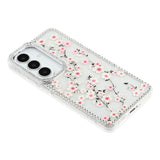 Samsung Galaxy S26 EIDERWOOD Hybridskal med Strass & Blommönster - Genomskinlig / Körsbärsblommor