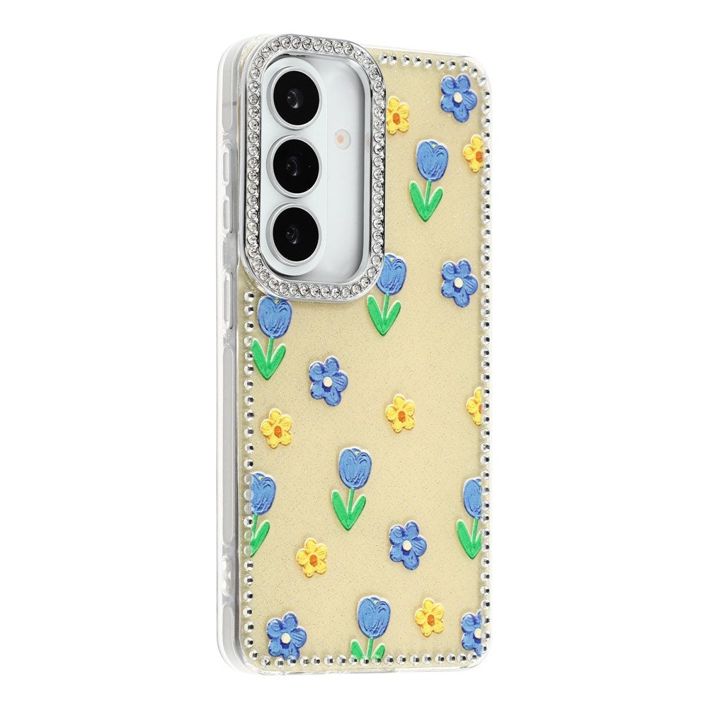 Samsung Galaxy S26 EIDERWOOD Hybridskal med Strass & Blommönster - Gul / Tulpaner