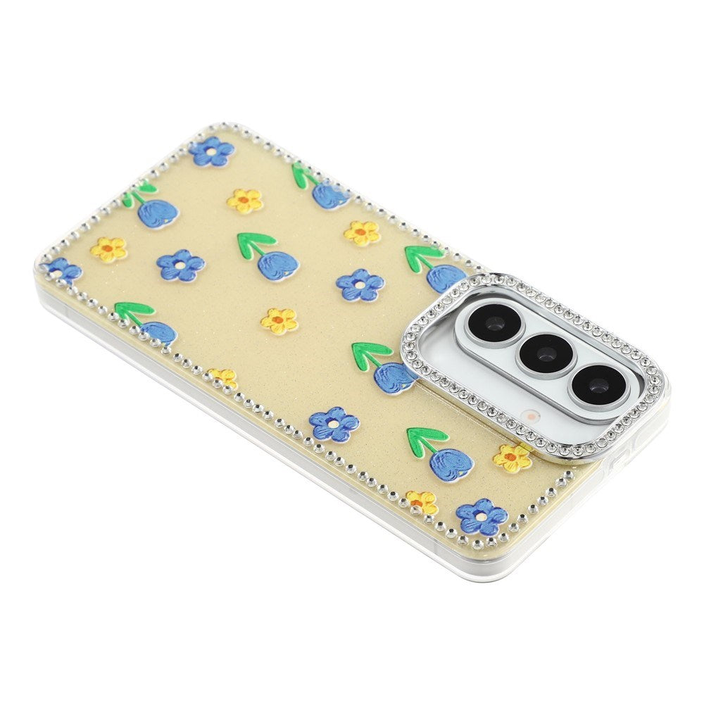 Samsung Galaxy S26 EIDERWOOD Hybridskal med Strass & Blommönster - Gul / Tulpaner