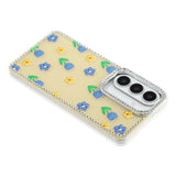 Samsung Galaxy S26 EIDERWOOD Hybridskal med Strass & Blommönster - Gul / Tulpaner