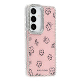 Samsung Galaxy S26 EIDERWOOD Hybridskal med Strass & Blommönster - Rosa / Blommor