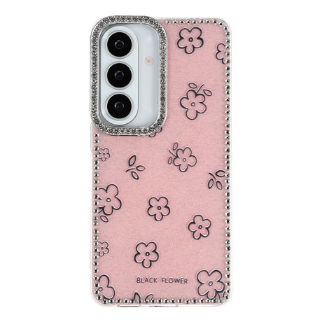 Samsung Galaxy S26 EIDERWOOD Hybridskal med Strass & Blommönster - Rosa / Blommor