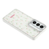 Samsung Galaxy S26 EIDERWOOD Hybridskal med Strass & Blommönster - Vit / Vårblommor