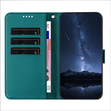 Sony Xperia 1 VIII EIDERWOOD Fodral i Konstläder med Stativfunktion och Korthållare - Grön