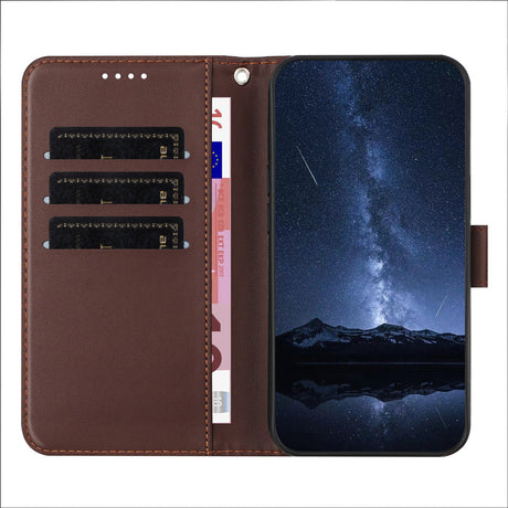 Sony Xperia 1 VIII EIDERWOOD Fodral i Konstläder med Stativfunktion och Korthållare - Brun