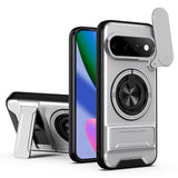 Google Pixel 11 / 11 Pro EIDERWOOD Hybrid Hantverkar Skal m. Kickstand & Cam Slider - MagSafe Kompatibel - Silver