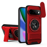 Google Pixel 11 / 11 Pro EIDERWOOD Hybrid Hantverkar Skal m. Kickstand & Cam Slider - MagSafe Kompatibel - Röd