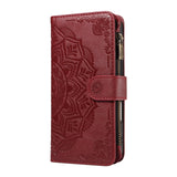 iPhone 17e / 16e EIDERWOOD Fodral med 9 Korthållare - Blixtlåsficka - RFDI-Blockering - Rem - Röd