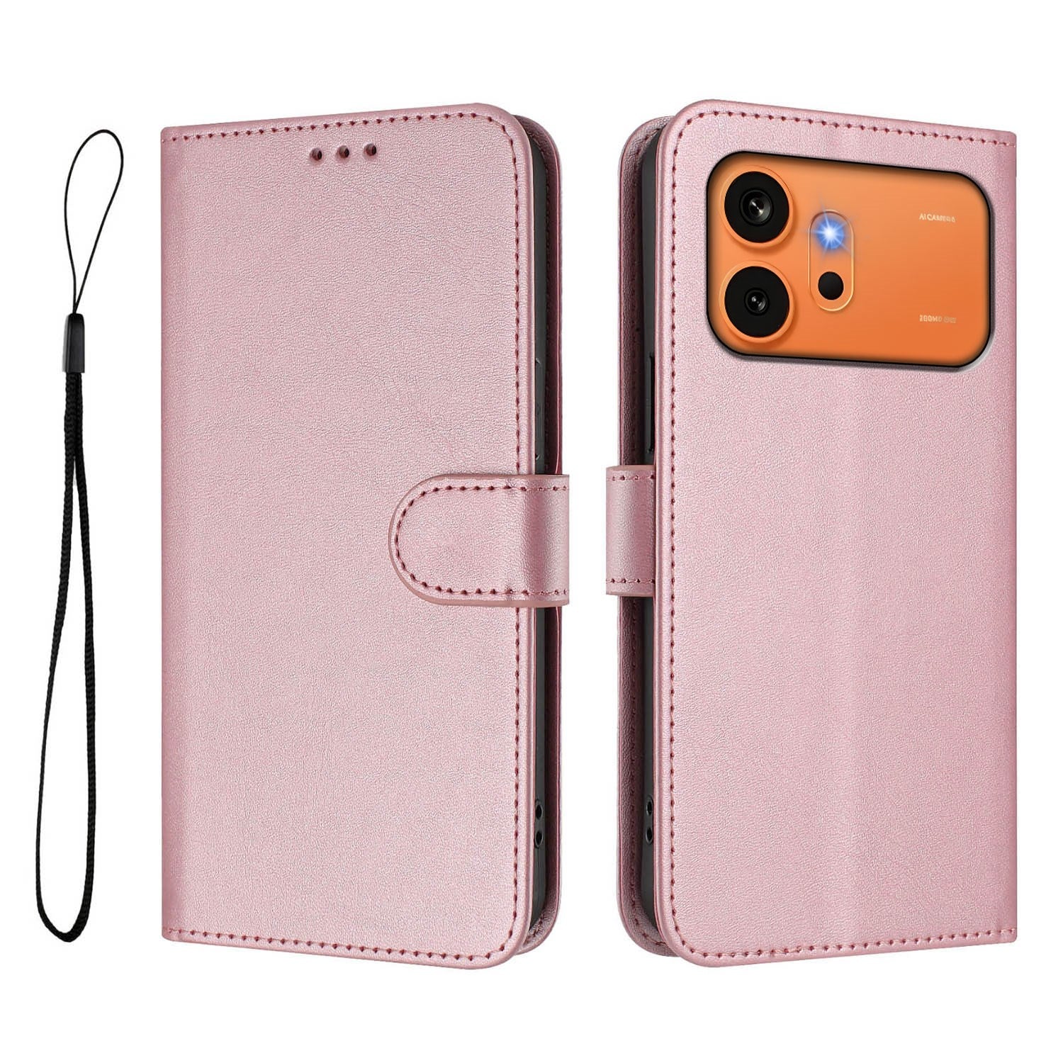 Honor 600 / 600 Pro EIDERWOOD Konstläder Fodral m. Rem - Rosa