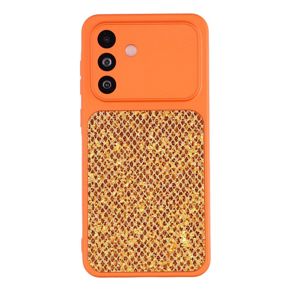 Samsung Galaxy A17 (5G) EIDERWOOD Flexibelt Plast Skal m. Glitter - Orange