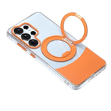 Samsung Galaxy S26 EIDERWOOD Hybrid Skal med Stativfunktion - MagSafe Kompatibel - Genomskinlig / Orange