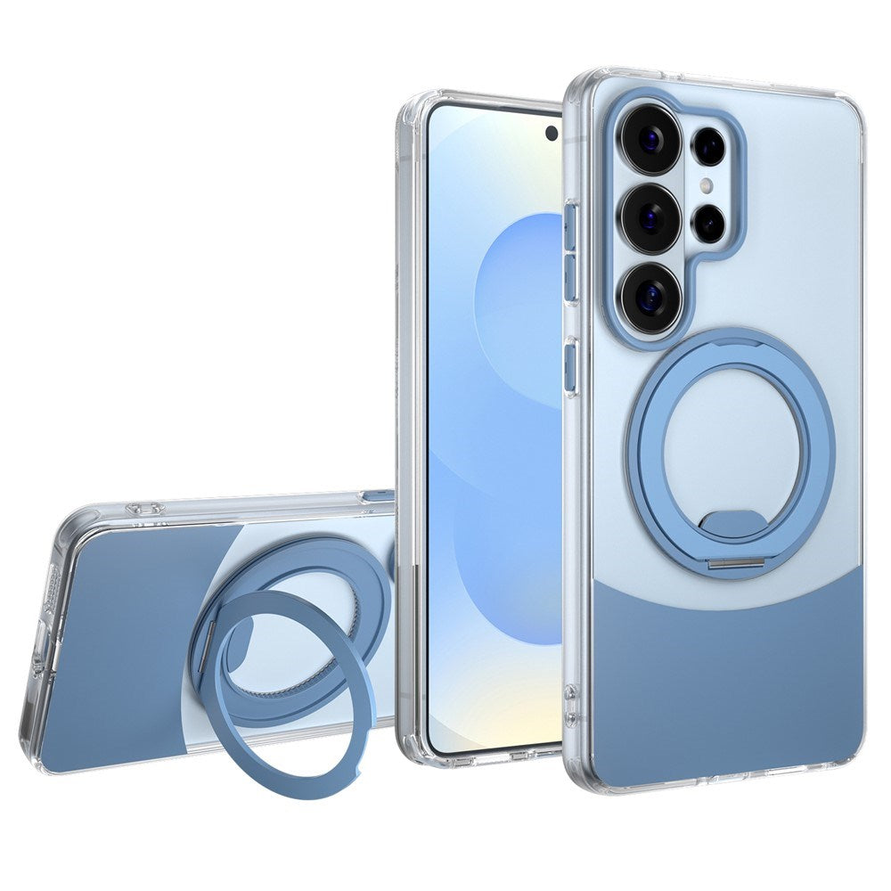 Samsung Galaxy S26 Ultra EIDERWOOD Hybrid Skal med Stativfunktion - MagSafe Kompatibel - Genomskinlig / Blå