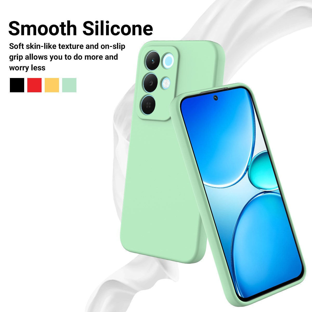Realme C100 EIDERWOOD Silikon Skal m. Rem - Grön