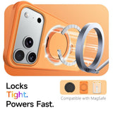 iPhone 18 Pro / 17 Pro EIDERWOOD Hybrid Plast Skal m. Roterbart Kickstand - MagSafe Kompatibel - Orange
