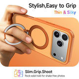 iPhone 18 Pro / 17 Pro EIDERWOOD Hybrid Plast Skal m. Roterbart Kickstand - MagSafe Kompatibel - Orange