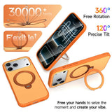 iPhone 18 Pro / 17 Pro EIDERWOOD Hybrid Plast Skal m. Roterbart Kickstand - MagSafe Kompatibel - Orange
