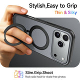 iPhone 18 Pro / 17 Pro EIDERWOOD Hybrid Plast Skal m. Roterbart Kickstand - MagSafe Kompatibel - Svart