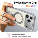 iPhone 18 Pro / 17 Pro EIDERWOOD Hybrid Plast Skal m. Roterbart Kickstand - MagSafe Kompatibel - Vit