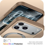 iPhone 18 Pro / 17 Pro EIDERWOOD Hybrid Plast Skal m. Roterbart Kickstand - MagSafe Kompatibel - Beige