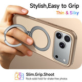 iPhone 18 Pro / 17 Pro EIDERWOOD Hybrid Plast Skal m. Roterbart Kickstand - MagSafe Kompatibel - Beige