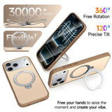 iPhone 18 Pro / 17 Pro EIDERWOOD Hybrid Plast Skal m. Roterbart Kickstand - MagSafe Kompatibel - Beige