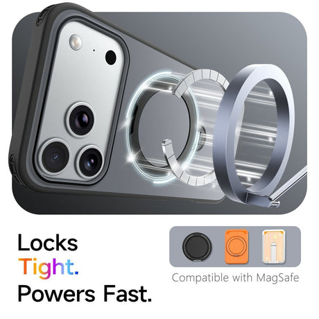 iPhone 18 Pro Max / 17 Pro Max EIDERWOOD Hybrid Plast Skal m. Roterbart Kickstand - MagSafe Kompatibel - Svart