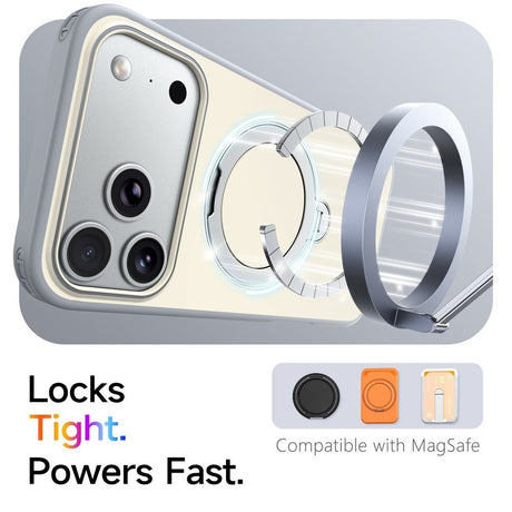 iPhone 18 Pro Max / 17 Pro Max EIDERWOOD Hybrid Plast Skal m. Roterbart Kickstand - MagSafe Kompatibel - Vit