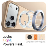 iPhone 18 Pro Max / 17 Pro Max EIDERWOOD Hybrid Plast Skal m. Roterbart Kickstand - MagSafe Kompatibel - Beige