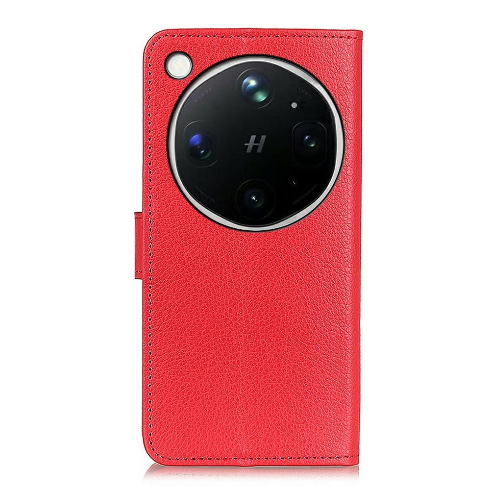 OPPO Find X9 Ultra EIDERWOOD Konstläder Fodral m. Korthållare & Stativfunktion - Röd