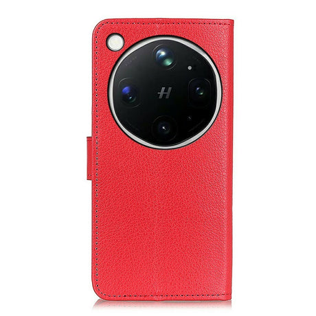 OPPO Find X9 Ultra EIDERWOOD Konstläder Fodral m. Korthållare & Stativfunktion - Röd