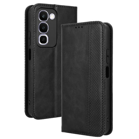 Realme C100 EIDERWOOD Konstläder Fodral m. Korthållare & Stativfunktion - Svart