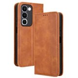 Realme C100 EIDERWOOD Konstläder Fodral m. Korthållare & Stativfunktion - Brun
