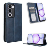 Realme C100 EIDERWOOD Konstläder Fodral m. Korthållare & Stativfunktion - Blå