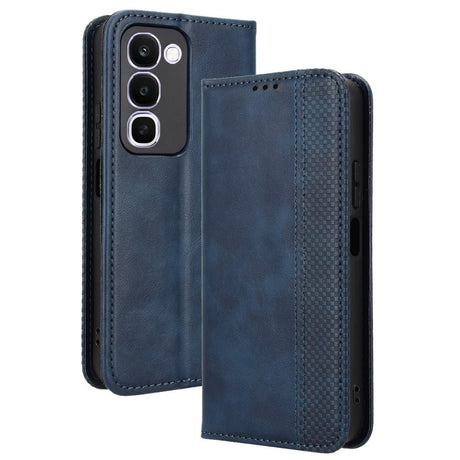 Realme C100 EIDERWOOD Konstläder Fodral m. Korthållare & Stativfunktion - Blå