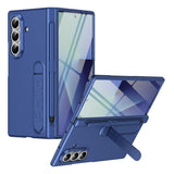 Samsung Galaxy Z Fold8 Hård Plast Skal m. Skärmskydd & Ställfunktion - Mörkblå
