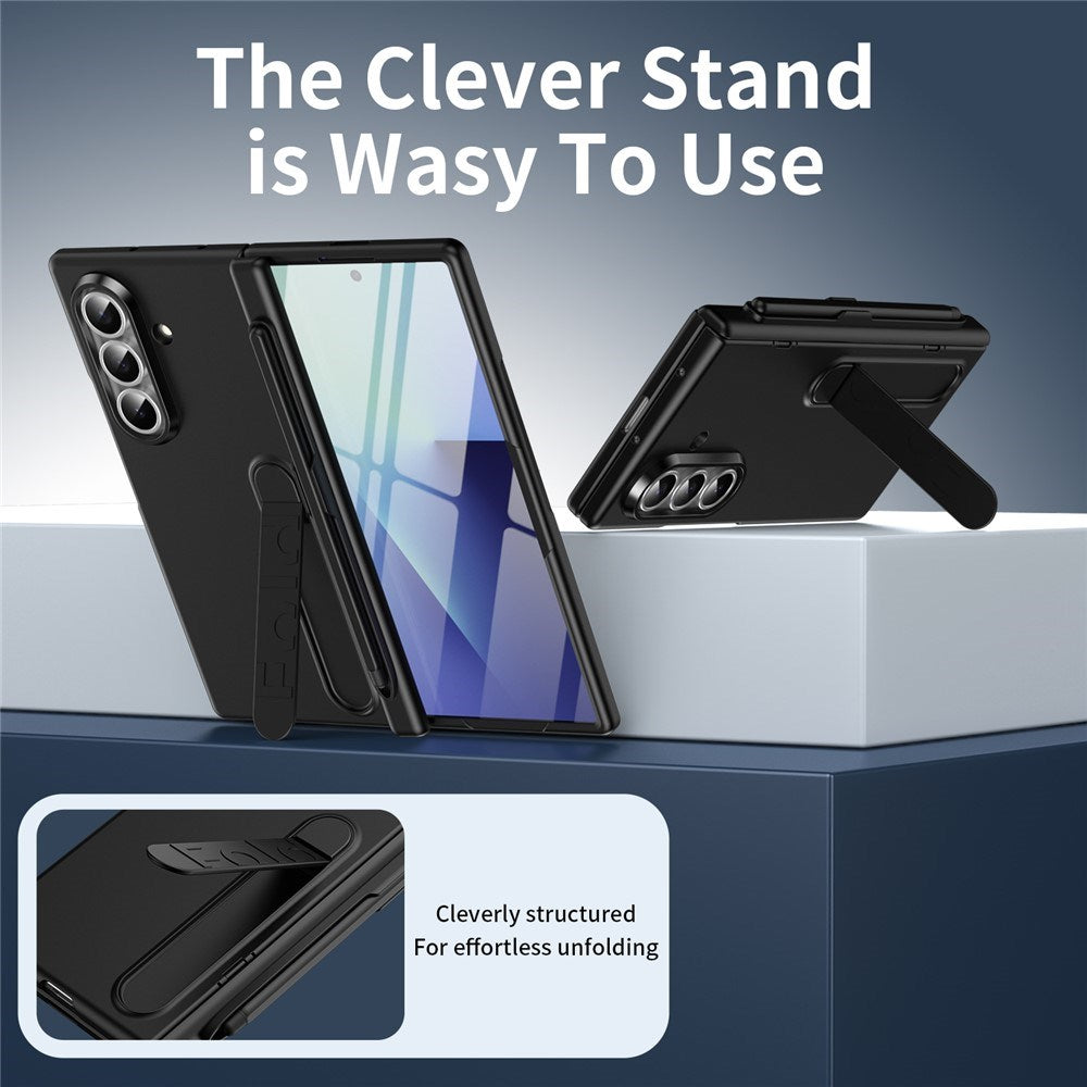 Samsung Galaxy Z Fold8 Hård Plast Skal m. Skärmskydd & Ställfunktion - Svart