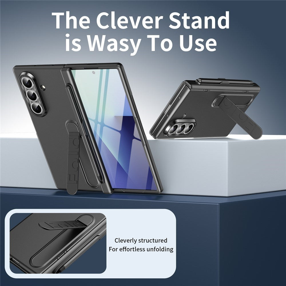 Samsung Galaxy Z Fold8 Hård Plast Skal m. Skärmskydd & Ställfunktion - Grå