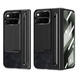 Google Pixel 11 Pro Fold EIDERWOOD Konstläderfodral med Härdat Glas - Svart