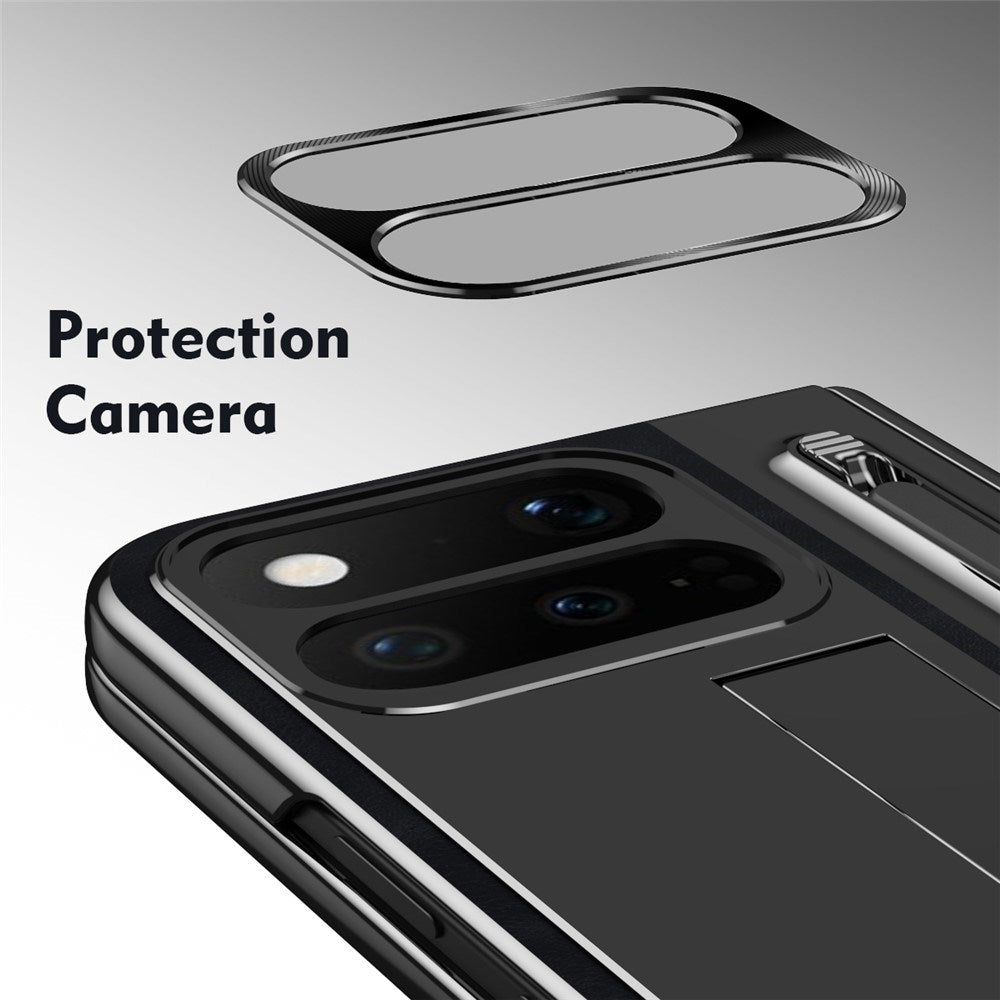 Google Pixel 11 Pro Fold EIDERWOOD Konstläderfodral med Härdat Glas - Svart